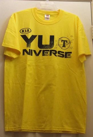 Texas Rangers Yu Darvish PROMO YU NIVERSE T-Shirt RARE HTF Size L Large Yellow Cover