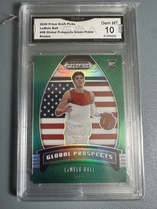 2020 LaMelo Ball Prizm Draft Picks Green Global Prospects RC ROOKIE #98 GMA 10 - Picture 1 of 1
