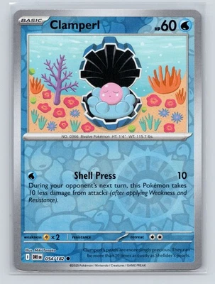 Pokémon TCG Clamperl - 054/182 SV10: Destined Rivals Reverse Holo NM - Image 1 of 2