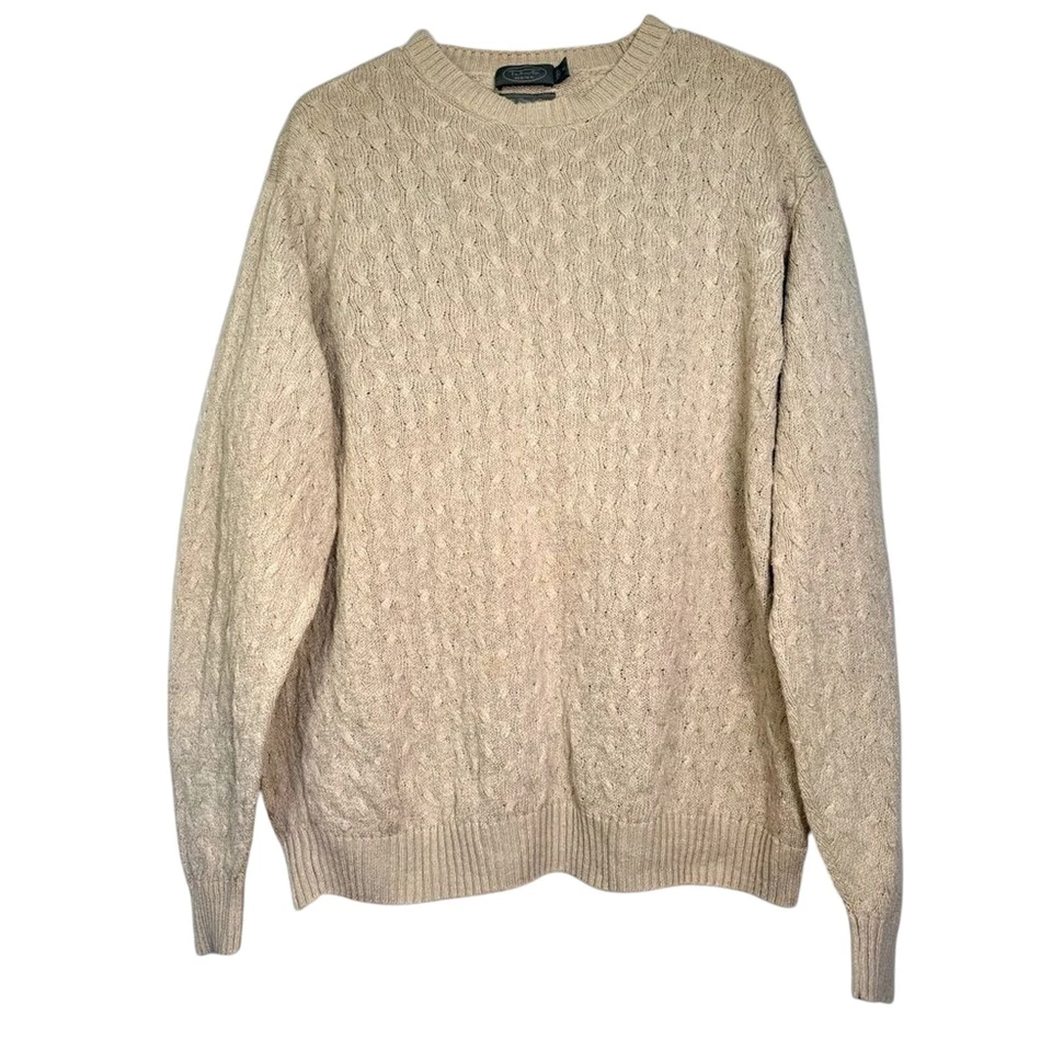 Talbots Men's Crewneck Sweater Pima Cotton Quality Neutral Tan Size Medium - Image 1 of 4