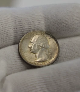 1932 US Washington Quarter 25c AU Original Toning - Picture 1 of 2