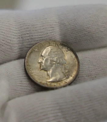 1932 US Washington Quarter 25c AU Original Toning - Image 1 of 2