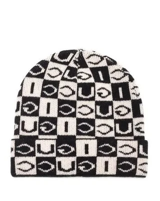 Nuevo Gorro Gucci Logo Tejido Blanco y Negro Tablero Sombrero Talla M Auténtico Foto 1 de 3