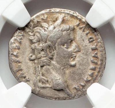 Emperor Tiberius Pax Biblical Jesus Penny NGC RIC 26 Silver Roman Ancient Coin 7 - Image 1 of 4