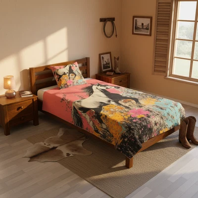 Colorida manta de felpa de terciopelo para caballos, acogedora manta, regalo para amantes de los caballos Foto 1 de 4