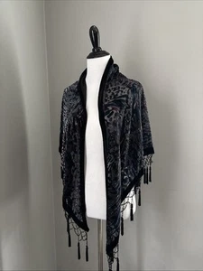#Chicos~ Samt Fransen Drapiertuch Halstuch ~ One Size ~ neuwertig - Bild 1 von 10