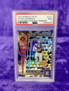 Donruss Optic Justin Jefferson Chain Reaction Black Pandora 2023/25 PSA 9 - Imagen 1 de 2