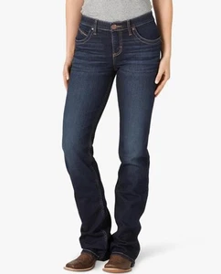 Wrangler Damen Q-Baby Mid Rise Boot Cut Ultimate Riding Jeans Größe 11x34 - Bild 1 von 12