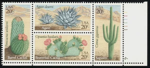 US Postage - 1981 Desert Plants 20c - SC# 1945a (1942-1945) Targa Blocco di 4 MNH - Foto 1 di 2