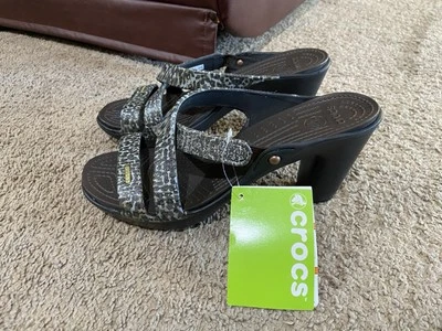 CROCS Cyprus IV Sparkle Leopard Print Heel 203233 Pump Black Women's US Size 11 - Image 1 of 4