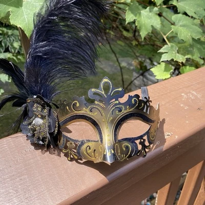 Máscara de baile greco romana veneciana fiesta graduación mascarada con fiesta de plumas año nuevo Foto 1 de 4