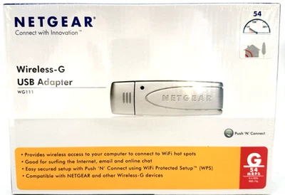 [NETGEAR] Brand New WG111US Wireless G 54 MBPS USB 2.0 Adapter New Sealed - Image 1 of 4