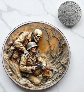 2025 1 Gramm .999 Silber The Kriegstreiber coloriert Silber Kunstmedaille in Kapsel Frac - Bild 1 von 3