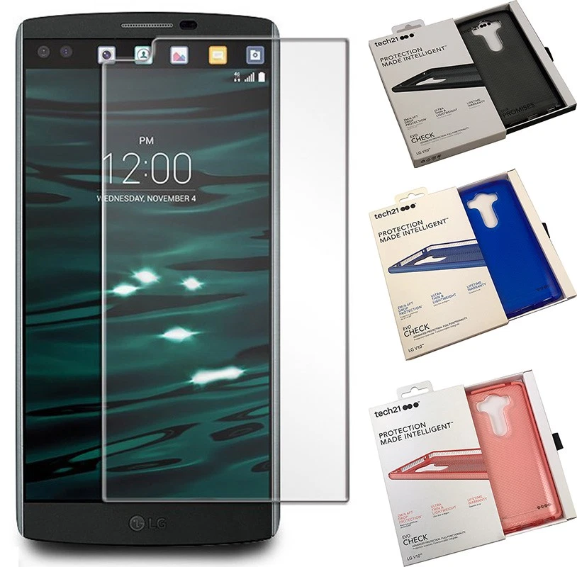 Tech21 EVO CHECK CASE COVER + TEMPERED GLASS SCREEN PROTECTOR FOR LG V10 PHONE - Image 1 of 1