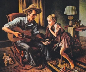Thomas Hart Benton: The Music Lesson 22x30 Archival Quality Fine Art Print - Picture 1 of 1