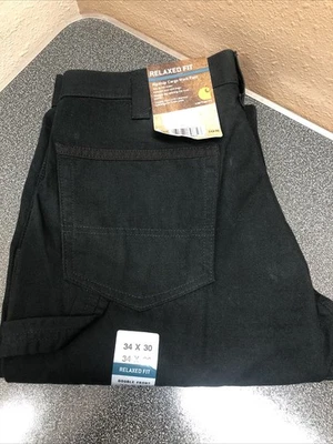 Pantalones de Trabajo Carhartt Ripstop Cargo Para Hombres 34X30 Negros Calce Relajado Rectos B342 NUEVO Foto 1 de 4