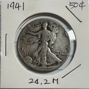 1941 50C Walking Liberty Silver Half Dollar - US Silver Coin - Picture 1 of 3