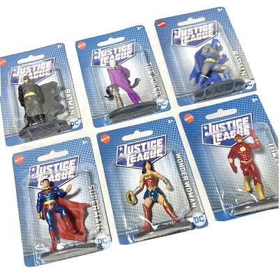 Justice League 3" Action Figures Lot of 6 Mattel DC Batman Joker Cake Toppers - Image 1 of 4