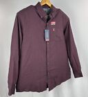Chaps Men's Shirt Performance Flannel Xl Wine Long Sleeve Button Down Soft Nwt