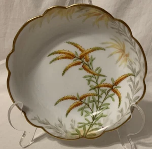 c. 1890s LDBC Flambeau Limoges 6” Wheat Nut Fruit Bowl HAND PAINTED by BAY - Picture 1 of 9
