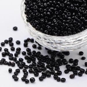 50g black 3mm seed beads, glass - for beading, sewing, crafts, jewellery making - Picture 1 of 3