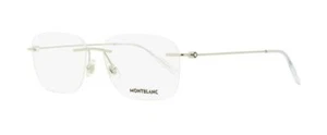 MONT BLANC MB0075O 003 Silver Rimless Brille Eyeglasses Glasses Frames 56mm - Picture 1 of 3