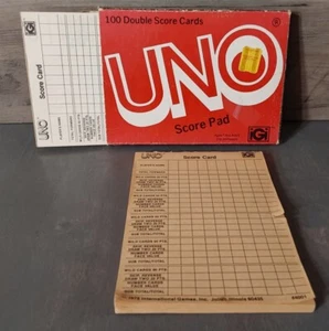 Vintage 1978 Uno Card Game Score Cards Double Sided Instruction Sheet - Picture 1 of 3