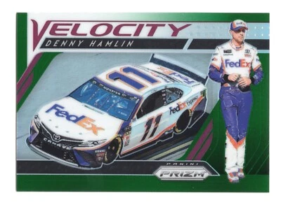 2019 Panini Prizm NASCAR - DENNY HAMLIN - /99 Green Prizm Velocity Insert #72 - Image 1 of 2
