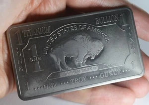 .999 Fine/Pure TITANIUM Bar. One Troy Ounce 32g. Buffalo Investment/Bullion Bar - Picture 1 of 6
