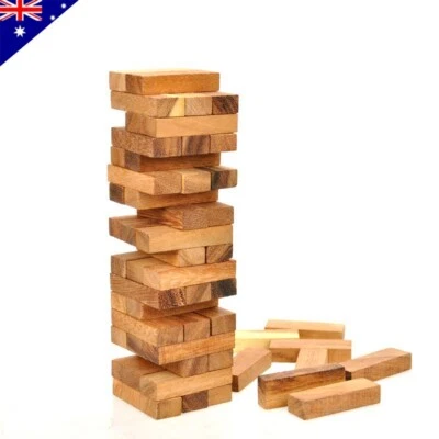 Classic Tower Stacking Game Tumbling Tumble 48pcs Wooden Blocks Board Gift - Image 1 of 4