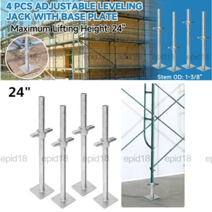 4 Pack Hollow Adjustable Leveling Jacks Feet Screw Jacks Hollow With Base Plate - Picture 1 of 16