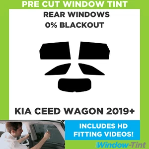 For Kia Ceed Wagon 2019+ Pre Cut Window Tint Rear 0% Blackout Film - Picture 1 of 10