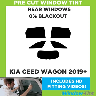 For Kia Ceed Wagon 2019+ Pre Cut Window Tint Rear 0% Blackout Film - Image 1 of 4