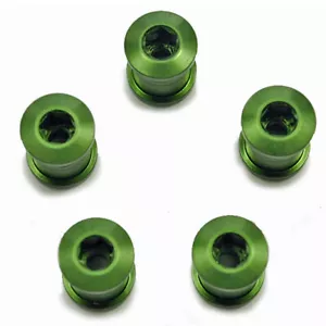 NEW OMNI Racer WORLDs LIGHTEST Ultra-Lite Road Crankset Chainring Bolts: GREEN - Picture 1 of 5