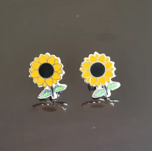 Pendientes Erick's de plata de ley con girasol Taxco.925 - Imagen 1 de 5