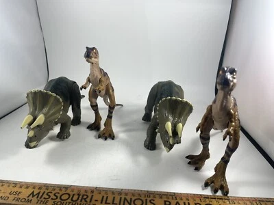 The Lost World Parque Jurásico Bebé TRex y Triceratops Kenner 1997 Lote de 4 Foto 1 de 4