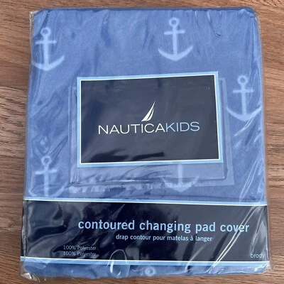 Cubierta de almohadilla cambiadora contorneada Nautica Kids Brody azul con anclajes náutica NUEVA Foto 1 de 4