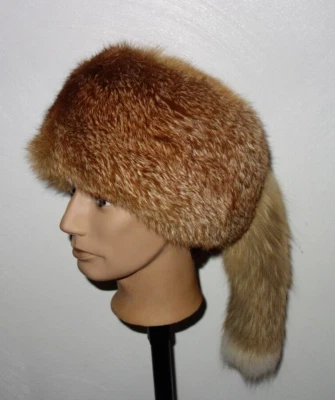 Pelz Mütze Echtfell Trapper Kappe Rotfuchs Fellmütze Fuchs Jagd Hut Schapka Hat - Bild 1 von 4