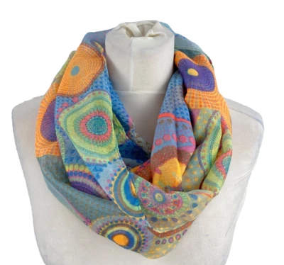 Tuch Loop Halstuch Schlauchschal Schal Damen Blau Orange Glitzer Sommer Boom It