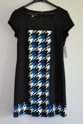 Vestido recto Donna Ricco NY para mujer talla 12 manga corta forrado cuello cuadrado nuevo con etiquetas Foto 1 de 4