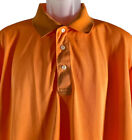 Jack Nicklaus Golf Poloshirt Herren XL orange kurzärmelig Poly goldener Bär SCHÖN