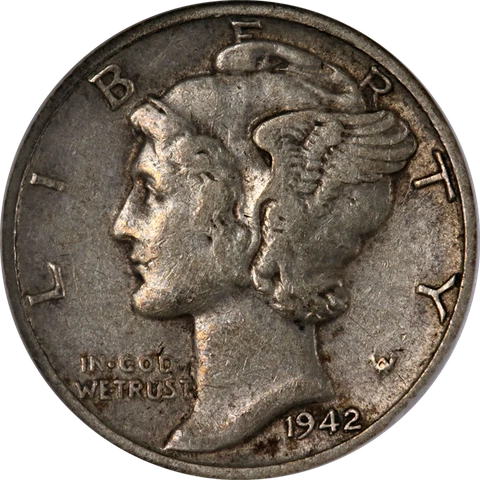 1942/1-D Mercury Dime ANACS EF40 Superb Eye Appeal Strong Strike Cover