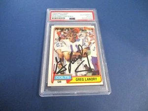 Greg Landry Colts Autographed Signed 1981 Topps Card #102 PSA Slab Auth. - Picture 1 of 8