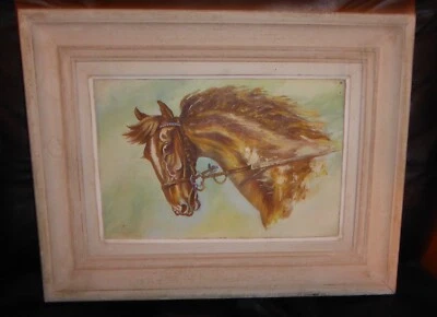 Peinture HSC école russe Nikolaï Yablokov portrait de cheval signé daté 1962 - Photo 1/4