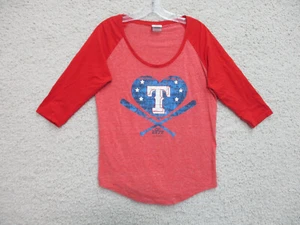 Texas Rangers Shirt Large Erwachsene rot Freizeit Baumwolle Halbarm Baseball Damen L - Bild 1 von 8