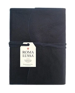 Cavallini - Diario Roma Lussa in pelle rilegato morbido - Blu - 6x8,5ins - 416 pagine - Foto 1 di 3
