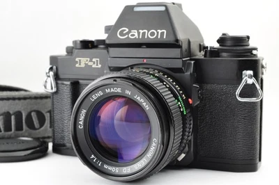 Near MINT Canon NEW F-1 AE Finder Model Film Camera NFD 50mm f/1.4 Lens - Image 1 of 4