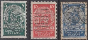 Stamp Germany Reich Mi 351-3 Sc B8-10 1924 Saint Elizabeth Schwind Charity Used - Picture 1 of 4
