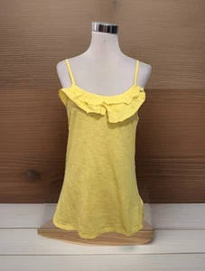 ZARA TRF Yellow Cotton Ruffle Tank. Size L (US). NWT - Picture 1 of 8