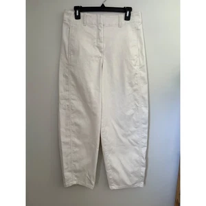 Ann Taylor Weekend Collection Seamed Barrel Ankle Pants Winter White Size 4 NWT - Picture 1 of 12